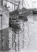 Egon Schiele, Sailing-ships in trieste harbour